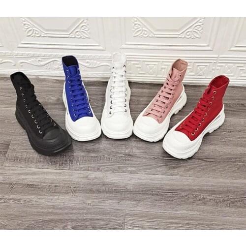 High-top shoes canvas shoes 2020 new short boots increase Martin boots wild platform old shoes women
