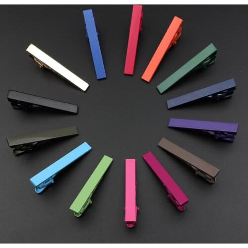 4cm Tie Clip For Men New Simple Fashion High Quality Metal Gold Candy Colorful Practical Necktie Clasp Pin Suit Accessories