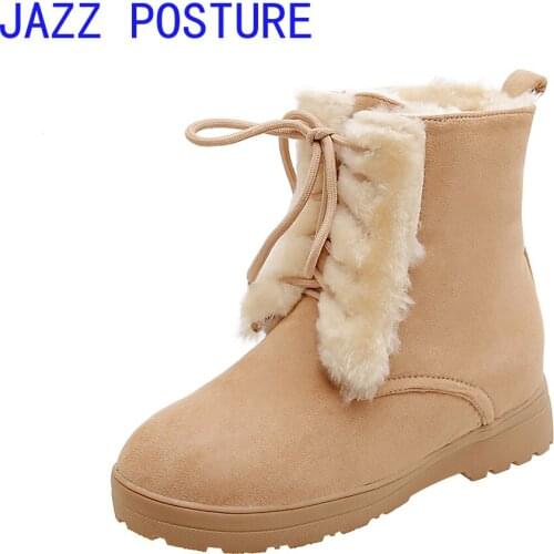 Womens shoes Thick-soled winter shoes Womens winter boots Boots thick fur winter warm platform ankle boots Botas Mujer q354