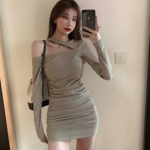 2021 new spring summer Sexy temperament waist tight-fitting bag hip One-Piece Fashion Chic WomenS Clothing dress Korean Vestido
