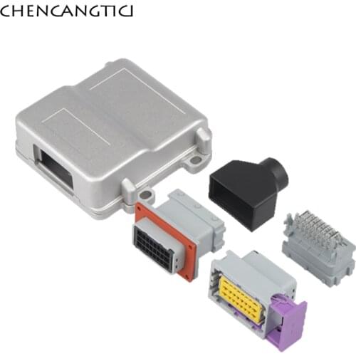 24 Pin Waterproof Automotive Ecu Aluminum Box Enclosure Shell With Mating Male Female Fci Pcb Connector And Terminal