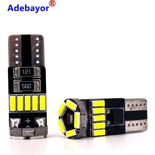 10pcs T10 W5W 194 4014 SMD LED Canbus 15 LED Bulbs Error Free Car Auto Wedge Interior Light Dome Map Trunk Lamp 12V White