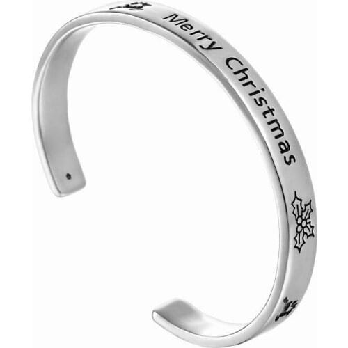 2Pcs Silver Color Tone Inspiration Cuff Bracelet Bangle