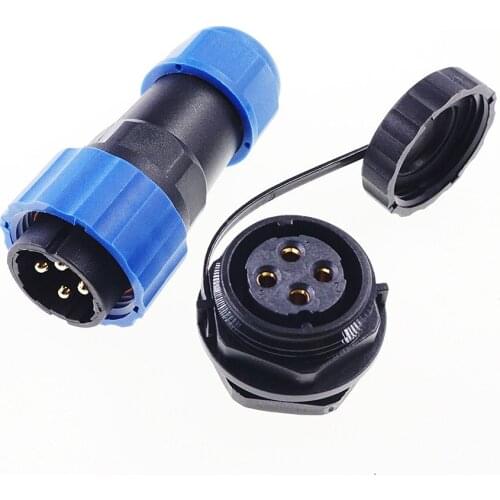 2 Pcs Waterproof Connector IP68 Aviation SD/20 Back Nut Wire Cable Plug Socket Jack Male and Female 1/2/3/4/5/6/7/9/10/12/14 Pin