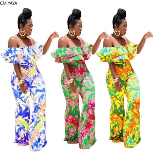 2019 Women New Summer Floral Print Butterfly Sleeve Straight Sexy Jumpsuit Bodycon Club Sexy Overall Romper Playsuit GLL5039