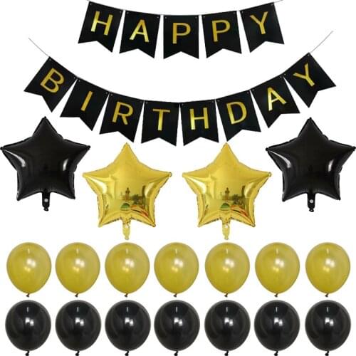31pcs Happy Birthday Banner Letter Latex Balloons Star Balons Baby Shower Birthday Party Decorations Helium Air Globos Supplies