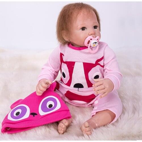 50cm Realistic Reborn Baby Doll 20 Inch Lifelike Silicone Princess Girl Babies Realistic Newborn Dolls Toy with Pink Clothes