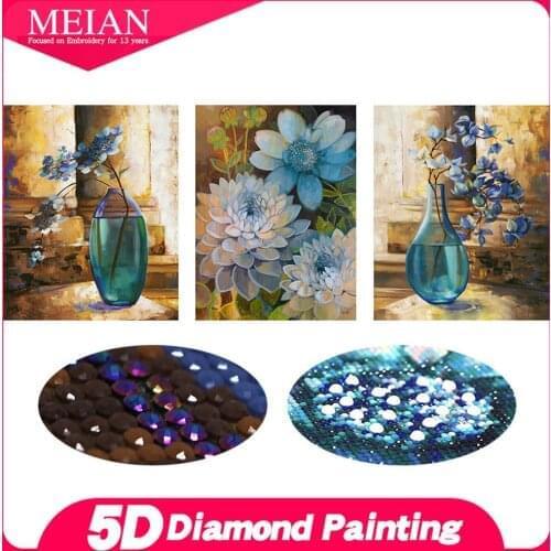 Meian 5D Special Shaped Diamond Embroidery Flower Vase DIY Diamond Painting Cross Stitch Diamond Mosaic AB Bead Picture New 2019