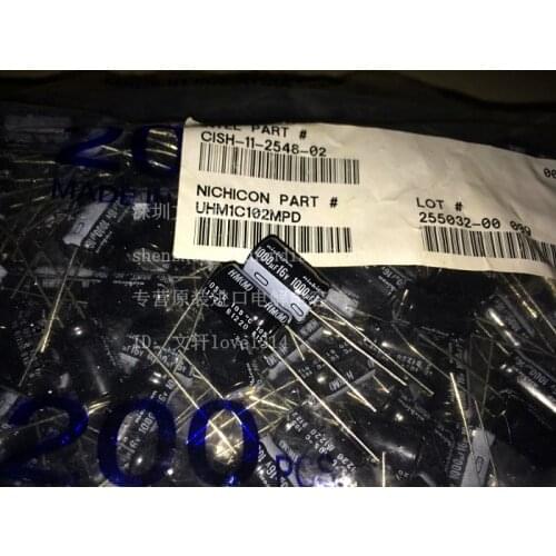 100pcs 1000uF 16V NICHICON HM Series 10x16mm 16V1000uF Aluminum Electrolytic Capacitor