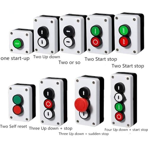 Start stop self sealing waterproof button switch emergency stop industrial handhold control box With arrow symbol