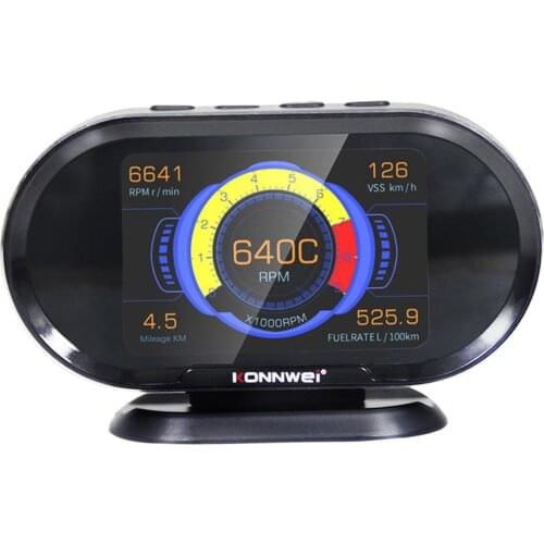 KW206 2 in 1 Vehicle HUD Display Speed Projector for OBD II Enabled Vehicles