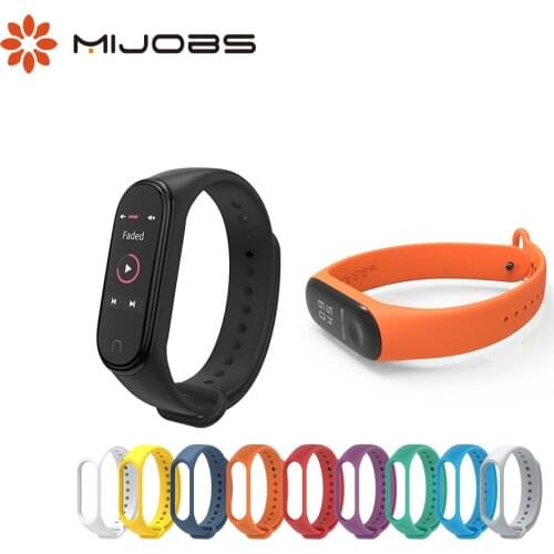 Mijobs Bracelet for Mi band 3 Strap Silicone Wrist strap for Xiaomi Mi band 3 Bracelet Watch Wristband Correa Mi band 4 strap