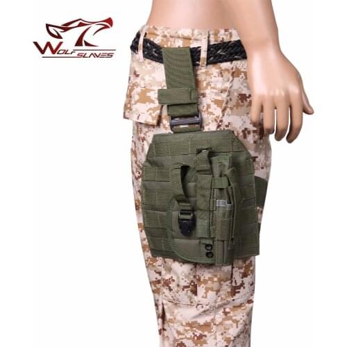 Molle Gun Case Adjustable Tactical Holster Puttee Thigh Leg PB 075 Pistol Airsoft Gun Holster Pouch with Magazine Pocket Bag
