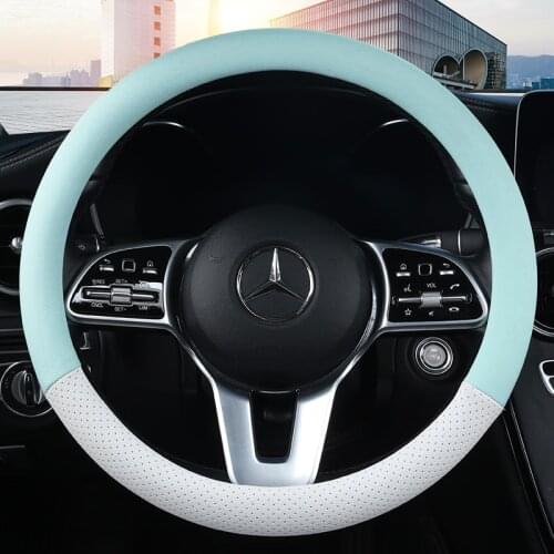 Car Steering Wheel Cover 6 Colors for Woman Girl Breathable Braid On The Steering Wheel Funda Volante Universal Auto Car Styling