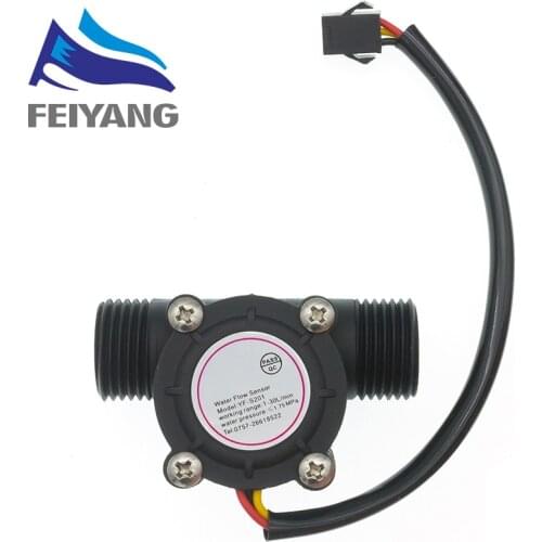 1PCS Water flow sensor flowmeter Hall flow sensor Water control 1-30L/min 2.0MPa YF-S201