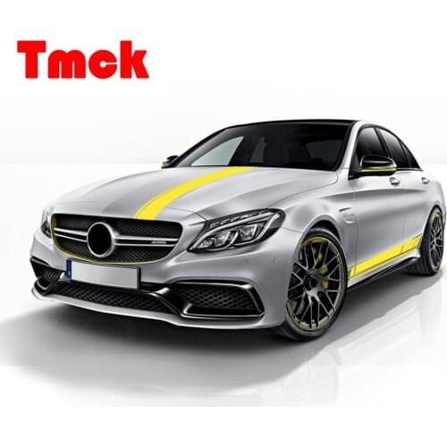 For Mercedes Benz C Class W205 E Class W213 C63 AMG 2016-2019 Car Long Stripe Decoration Decal Sticker Side Body Sports Graphic