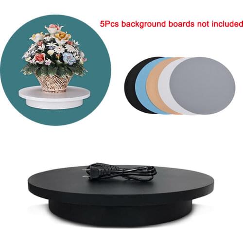 25cm 360 Degree Electric Rotating Photography Rotating Turntable Display Stand for Jewelry Product Display 3D Scan Pan with PVC