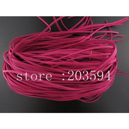 GHJ1! 5 Meters 3x1.5mm Purple color Faux Suede Cord Leather Lace For Clothes Shoes Jewelry Making Findings 5M/lots