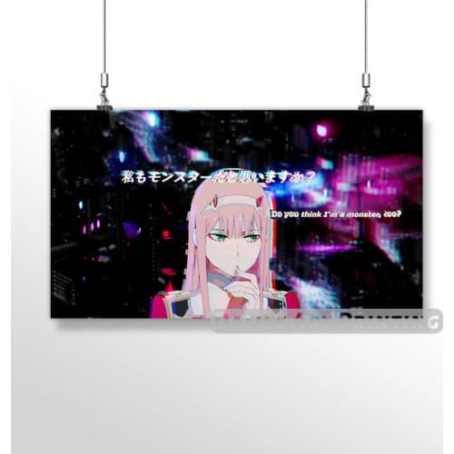 Canvas Anime zero two Pictures Home Decoration Paintings Poster HD Prints Wall Art Modular Living Room Framed