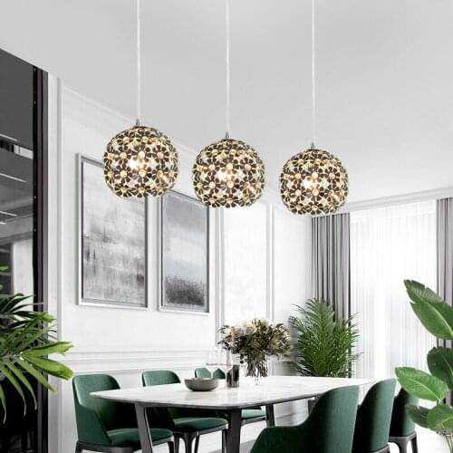 Beautiful Silver Flower Crystal pendant lights Fixtures Aluminum Hanging Pendant Lamp Crystal Light for Dining Bedroom WF101607