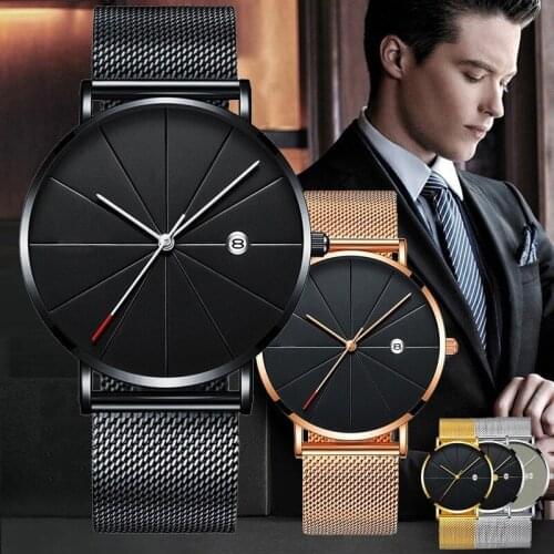 Fashion Mens Watch Round Calendar Dial Simple Casual Business Watch Accessories Multicolor Business Office Watch Male 2019 New
