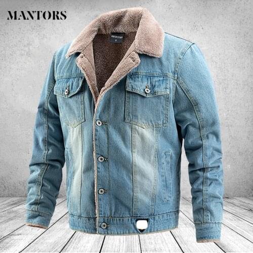 Mens Jean Jacket Slim Fit Cotton Winter Single Breasted Denim Coats Male Ripped Multi Pocket Outwear Thick Warm Parkas Homme