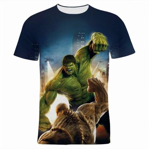 Marvel Legends Hulk 3D Print Mens T-shirts Summer Casual Short Sleeve Womens Clothing Harajuku Style Boy Girl Kids Tee Tops
