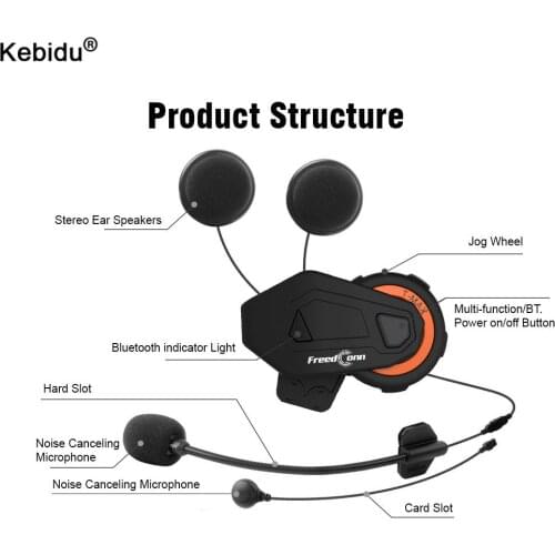 1000M 6 Riders Motorcycle Helmet Earphone Rechargeable Bluetooth Wireless Handsfree Stereo Headset Moto Helmet Headphones