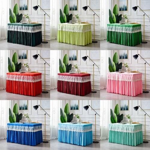 New Arrival Polyester Rectangle Hotel Table Skirt With Table Cover Table Cloth For Cocktail arty Meeting Conference Reception