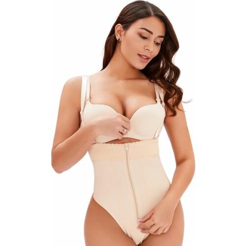Sexy Seamless Shapewear Thong Waist Control Underbust Bodysuit Backless Body Shaper Woman Underwear String Slimming Sheath 6XL