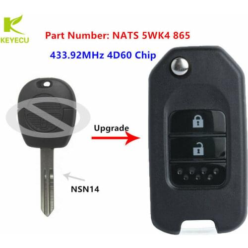 KEYECU Upgrade Flip Remote Key 433.92MHZ 4D60 for Nissan Almera/Micra/Primera/Patrol/X-Trail Terrano/Pulsar/Navara/Tino
