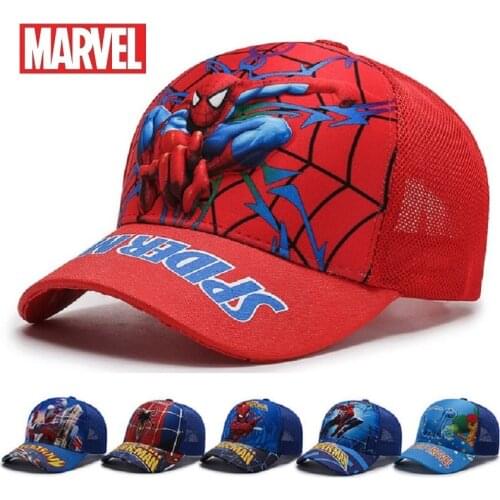 Disney Marvel Spiderman Adjustable Snapback Cotton Baseball Cap Kids Children Frozen Sophia Hip Hop Hat Sun Breathable Mesh Hat