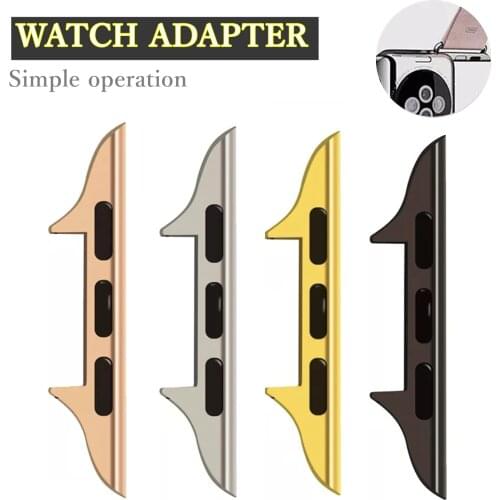 Stainless steel 1pairs For Apple Watch Band 6 44mm 40mm leather 42mm 38mm for iWatch series 6/SE/5/4/3/2/1 Adapter Accessories