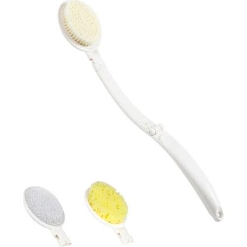 Bathroom Body Brush Long Handle Bathroom Soft Hair Brush Wooden Handle Exfoliating Massage Brush Dry Brush Shower Tool