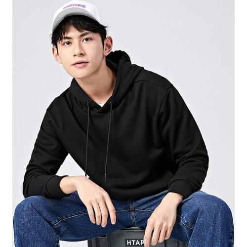 SEMIR Sweatshirt Men Hooded 2021 Spring New Simple And Fashionable Drawstring Knitted Hoodie Ins Fashion Solid Hoodies For Man