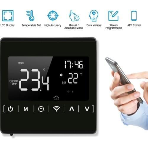 Tuya WiFi Smart Thermostat, Electric floor Heating Water/Gas Boiler Temperature Remote Controller Works With Google Home, Alexa