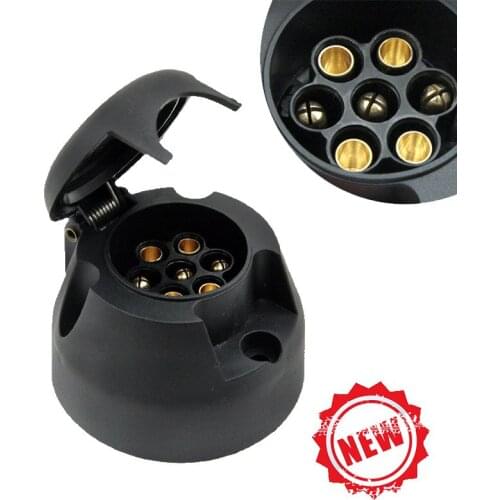 For Caravan Trailer Boat Female Cable Connector European 7 Core Socket Truck Trail Universal 7 Pin Round Plug Car Adapter Socket