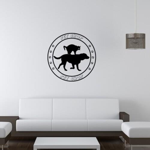 Animals Fashion Style Removable Vinyl Waterproof Wall Stickers for Pet Shop Living Room Windows Art Decoration Murals K741