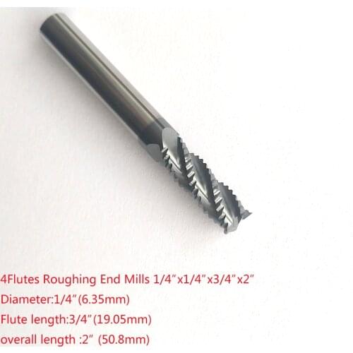 1pc 6.35mm (1/4") ,12.7mm(1/2") hrc45 4 Flutes solid carbide Roughing end mill Spiral Bit Milling Tools CNC Endmills Router bits
