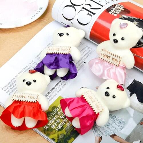 1PC Mini bear plush animal doll toy childrens kawaii plush toy pendant wedding bouquet accessories birthday gifts