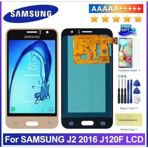 100% Tested SUPER AMOLED LCDS For Samsung Galaxy J1 J120 2016 J120F J120H J120M LCD Display Touch Screen Digitizer Assembly