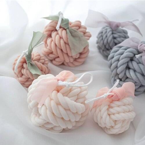 3D Silicone Candle Mold Korean Woolen Ball Candle Molds Handmade Soy Candles Making Aroma Wax Soap Molds Chocolate Cake Decor