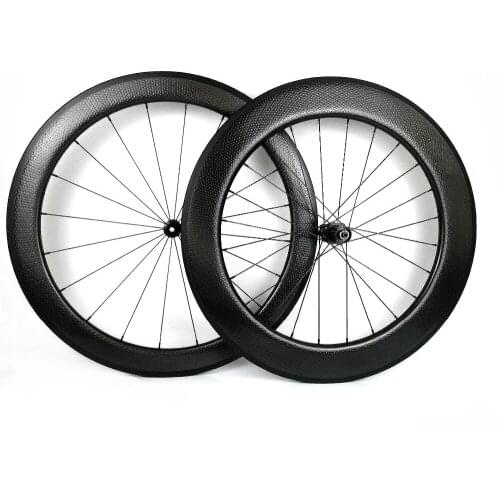700C full carbon fiber dimple surface road bicycle wheels 26mm width front 58mm rear 80mm depth road bicycle carbon wheelset