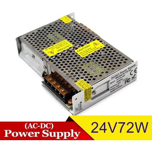 72W 24V DC Power Supply Unit AC-DC Transformer 100-240V AC To DC24V SMPS for LED Lighting CCTV Printer Radio Stepper Monitor