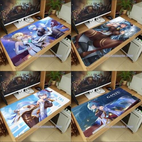 Anime Genshin Impact Ganyu Mouse Pad Mice Mat Game Large Thicken PC Laptop Keyboard Table Pad Gaming Play Mat Otaku Xmas Gifts