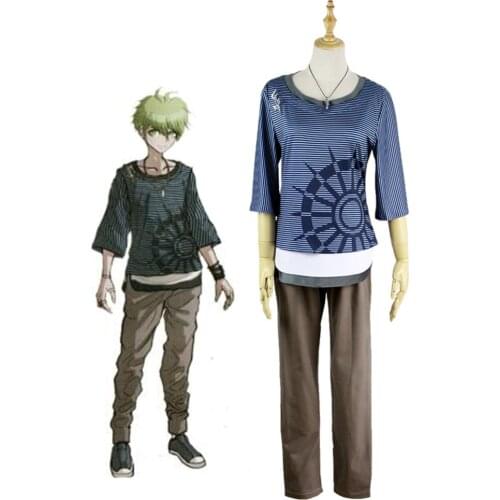 Danganronpa V3 Rantaro Amami Cosplay Costume Japanese Game Uniform Suit Outfit Clothes T-shirt & Pants & necklace