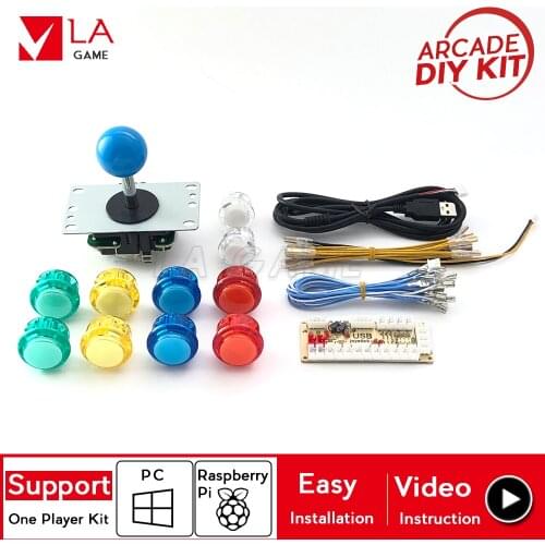 Arcade diy kit for 1 player placa zero delay arcade to PC Rasberry Pi 4 bartop arcade game machine snap in buttons