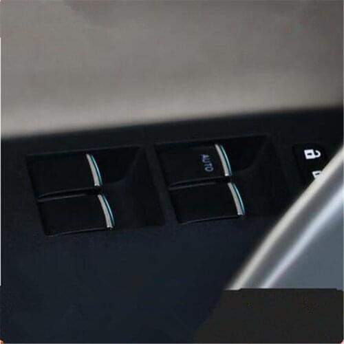 Car styling Window lift switch sticker door button chrome trim decoration suitable for Toyota Corolla RAV4 Levin 2014-2017