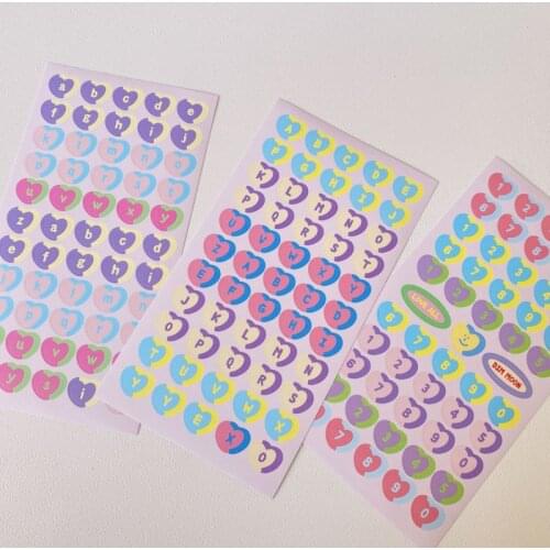 Korean Ins Retro Love Alphanumeric Cute Sticker Contrast Color Children Diy Collage Photo Stationery Creative Decorative Sticker