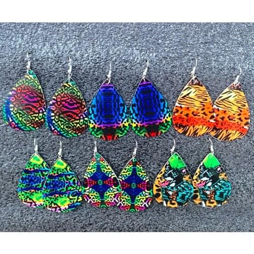 Colorandblack Series 645 Punk Dog Earrings Animal Kingdom African Hide Pattern Drop Earrings